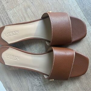 Brown Slide Sandals Ralph Lauren size 7.5